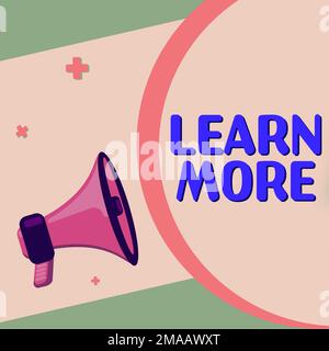 Écriture affichage de texte en savoir plus. Approche d'affaires approfondir la connaissance de ce que vous voulez faire ou de nouvelles compétences Banque D'Images