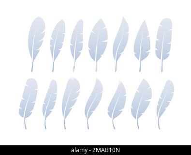 Plumes d'oiseau. Icône de silhouette en plumes Quill. Illustration du stock vectoriel Illustration de Vecteur