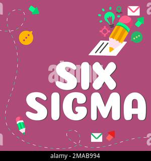Affiche six Sigma. Techniques de gestion de concept Internet pour améliorer les processus d'affaires Banque D'Images