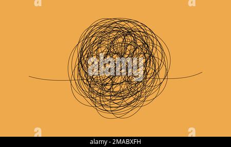 Transformation stress en psychologie. Concept de santé mentale. La résolution du chaos. Illustration vectorielle plate Illustration de Vecteur