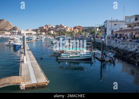 Le port de Cabo San Lucas, Riviera mexicaine, est trop petit pour admettre des bateaux de croisière dont les invités doivent venir par soumission. Cependant, c'est un port très occupé Banque D'Images