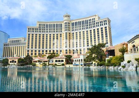 Las Vegas, Etats-Unis - 21 mars 2018 : Fontaines du Bellagio - Hôtel & Casino du Bellagio au boulevard Las Vegas, célèbre Strip. Le Bellagio Hotel fait partie de M Banque D'Images