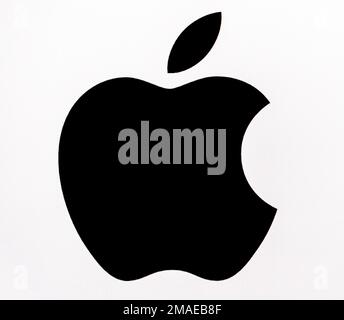 Chisinau, Moldova 16 novembre 2016: Logo de la marque Apple sur écran d'ordinateur est une société américaine qui conçoit et vend des electroni grand public Banque D'Images