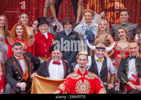 Monaco. 19th janvier 2023. PAS DE TABLOÏDES: La princesse Stéphanie de Monaco assiste au photocall du Festival International du Cirque de 45th, sur 19 janvier 2023 à Monte-Carlo, Monaco. Photo par Olivier Anrigo/Pool/ABACAPRESS.COM crédit: Abaca Press/Alay Live News Banque D'Images