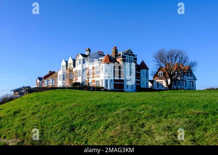 Hastings, maisons sur Castle Hill Road, East Sussex, Royaume-Uni Banque D'Images