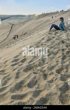 La dune du Pilat (aussi : pyla) est la plus haute dune de sable d'Europe et un grand site de France Banque D'Images
