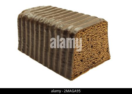 Gâteau au chocolat, pain isolé sur fond blanc Banque D'Images