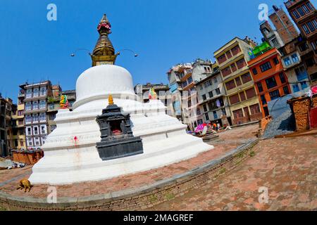 Stupa bouddhiste, Thamel zone touristique, Katmandou, Népal, Asie Banque D'Images