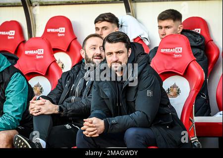 Russell Martin, directeur de Swansea City, avant ses côtés, prend la Sunderland AFC au championnat EFL. Banque D'Images