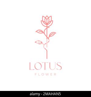 fleurs de lotus plante féminine fleuriste aroma logo design vector icône modèle d'illustration Illustration de Vecteur