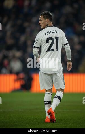 LONDRES, ANGLETERRE - JANVIER 18 : Antony DE Manchester United lors du match de la Premier League entre Crystal Palace et Manchester United à Selhurst par Banque D'Images