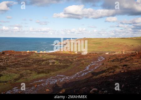 Vue depuis le musée Geevor Tin Mine de Cornwall, royaume-uni Banque D'Images