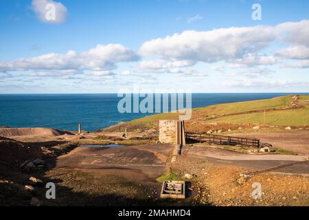 Vue depuis le musée Geevor Tin Mine de Cornwall, royaume-uni Banque D'Images