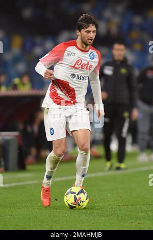 Naples, Italie. 18 janvier 2023. Bartosz Bereszynski de SSC Napoli pendant le match de Coppa Italia entre SSC Napoli et US Cremonese au Stadio Diego Arman Banque D'Images