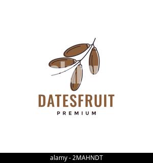 date fruit frais doux d'arbres logo design vecteur icône modèle d'illustration Illustration de Vecteur