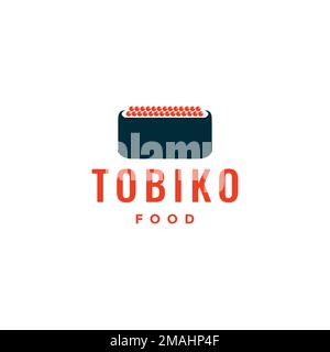 cuisine japonaise délicieux tobiko poisson oeuf restaurant manger logo design vector icône modèle d'illustration Illustration de Vecteur