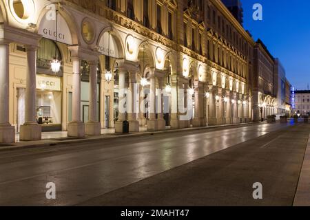 Portiques de via Roma, Turin, Italie Banque D'Images