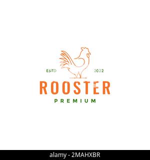 poulet rôti volaille aliments lignes minimal hipster logo design vector icône modèle d'illustration Illustration de Vecteur