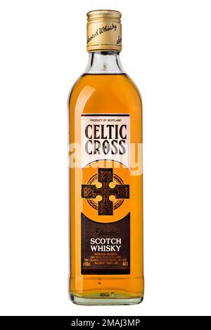 CHISINAU, MOLDOVA - 25 décembre 2015, Scotch Whisky croisé celtique, Écosse. Produit dans la région la plus célèbre - Highland. Banque D'Images