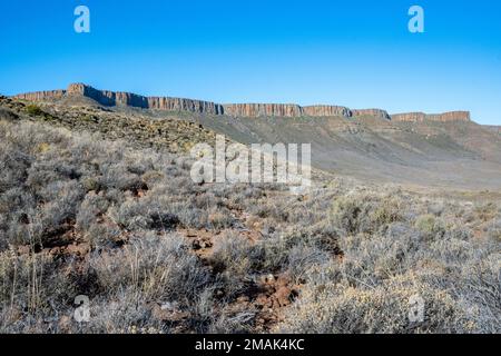 Montagnes à sommet plat dans le bassin de Karoo. Calvinia, Cap Nord, Afrique du Sud. Banque D'Images