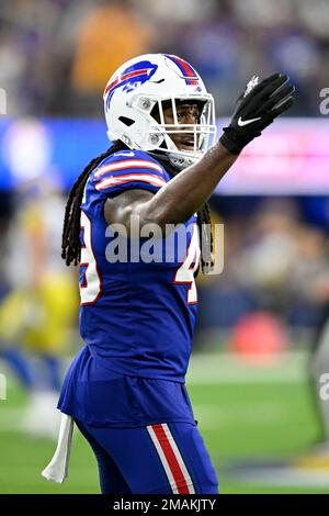 Buffalo Bills linebacker Terrel Bernard (43) during the second half of an  NFL football game, Thursday, Dec. 1, 2022, in Foxborough, Mass. (AP  Photo/Steven Senne Stock Photo - Alamy