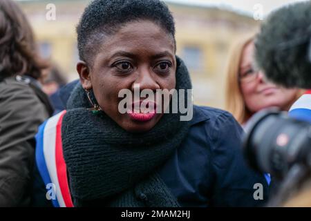 Paris, France, 19/01/2023. Les grévistes manifestent à Paris contre la réforme des retraites du gouvernement. Pierre Galan/Alamy Live News Banque D'Images