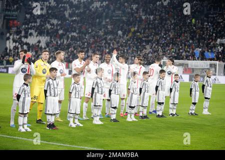 Turin, Italie. 19th janvier 2023. AC Monza lors du match de football de Coppa Italia 2023 entre Juventus FC et AC Monza le 19 juillet 2023 au stade Allianz, Turin Italie. Photo Nderim Kaceli crédit: Agence de photo indépendante/Alamy Live News Banque D'Images