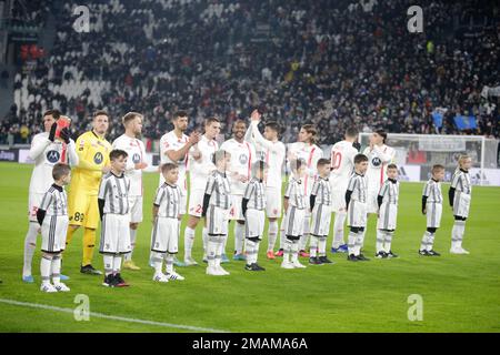 Turin, Italie. 19th janvier 2023. AC Monza lors du match de football de Coppa Italia 2023 entre Juventus FC et AC Monza le 19 juillet 2023 au stade Allianz, Turin Italie. Photo Nderim Kaceli crédit: Agence de photo indépendante/Alamy Live News Banque D'Images