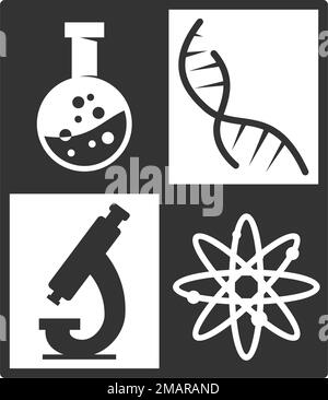 Modèle de logo de laboratoire scientifique icône Illustration identité de marque.isolé et plat . Graphique vectoriel Illustration de Vecteur