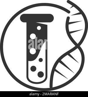Modèle de logo de laboratoire scientifique icône Illustration identité de marque.isolé et plat . Graphique vectoriel Illustration de Vecteur