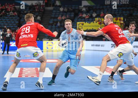 Ivar StasAST (pays-Bas) contre le Danemark. EHF Euro 2022. Tour principal Banque D'Images