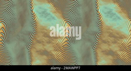 Carte topographique abstraite sans couture lignes ondulées texture d'arrière-plan dans une patine de cuivre oxydée vert menthe et orange brun terre tons couleur pâle Banque D'Images