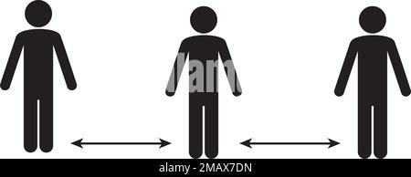 gardez le signe de distance.coronovirus épidémique mesures de protection.étapes pour protéger votre soi.vektor illustration Illustration de Vecteur