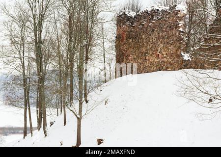 Les ruines du château médiéval de l'ordre de Viljandi ont commencé comme un bastion en 1224 à Viljandi en Estonie Banque D'Images