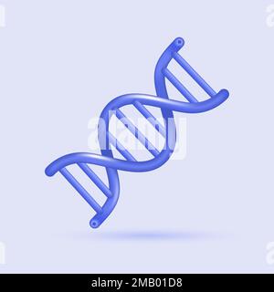 3D icône ADN génétique en spirale. Concept médical de biochimie. Signe réaliste de l'acide désoxyribonucléique. Élément santé pour les concepts mobiles et les applications Web Illustration de Vecteur