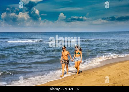 Italie, région du Cilento, Salerne, Campanie - Capaccio Paestum, plage - Beach Club 93 Banque D'Images