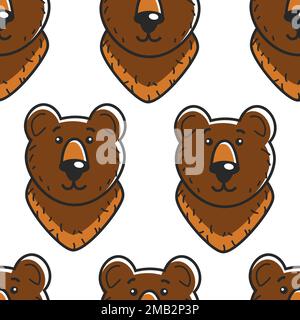 Ours symbole russe motif sans couture animal de forêt Illustration de Vecteur