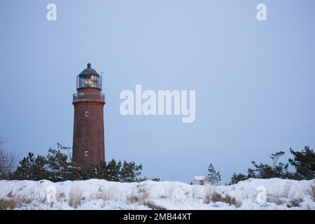 Phare à Darsser Ort, Naturum, Darss, Allemagne Banque D'Images