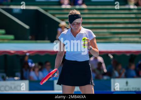 Melbourne, Australie. 11th janvier 2023. Donna Vekic de Croatie en action pendant le jour 2 du tournoi de tennis classique de Kooyong dernier match contre Kimberly Birrell de l'Australie au club de tennis de Kooyong Lawn. Vekic a gagné en trois séries 2:6, 6:2, 10:8. (Photo par Alexander Bogatirev/SOPA Images/Sipa USA) crédit: SIPA USA/Alay Live News Banque D'Images