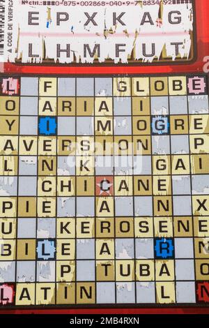 Gratch Loto Québec Scratch and Win billet de loterie Crossword, Shot in Studio, Québec, Canada Banque D'Images