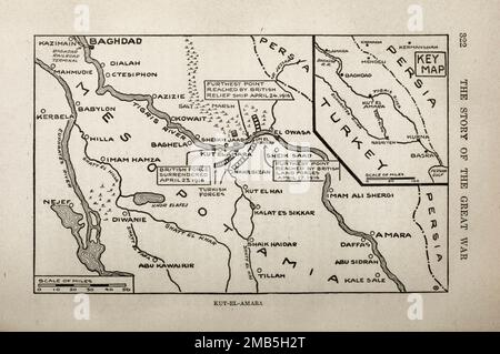 Siège de Kut Kut-el-Amara [le siège de Kut Al Amara (7 décembre 1915 – 29 avril 1916), également connu sous le nom de première bataille de Kut, a été le siège d'une garnison de l'armée britannique forte de 8 000 dans la ville de Kut, à 160 km (100 mi) au sud de Bagdad, par l'armée ottomane. En 1915, sa population était d'environ 6 500 000 habitants. Après la capitulation de la garnison le 29 avril 1916, les survivants du siège ont été condamnés à l'emprisonnement à Alep, Au cours de laquelle beaucoup sont morts.[4] l'historien Christopher Catherwood a appelé le siège «la pire défaite des alliés dans la première Guerre mondiale ] dans le livre l'histoire de la grande guerre; Banque D'Images