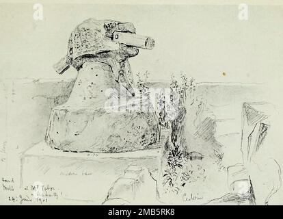 Antique Hand-Mill at Mount Tabor Sketched by John Fulleylove from the book ' The Holy Land ' décrit by John Kelman 1864-1929 Date de publication 1902 Editeur Londres : A. & C. Black Banque D'Images