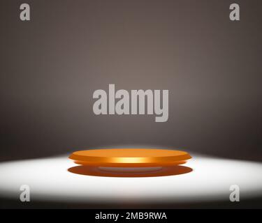 Podium doré isolé sur fond blanc. 3d illustration. Étape de couleur dorée. Banque D'Images