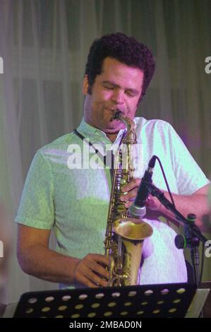 Greg Ward, Linda May Han Oh Quartet, Watermill Jazz Club, Dorking, Surrey, 26 octobre 2021. Banque D'Images