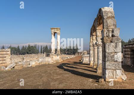 Ruines romaines à Anjar, au Liban Banque D'Images