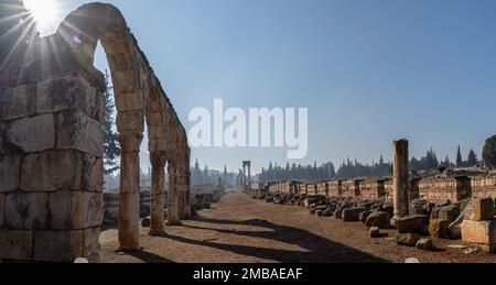 Ruines romaines à Anjar, au Liban Banque D'Images