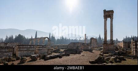 Ruines romaines à Anjar, au Liban Banque D'Images