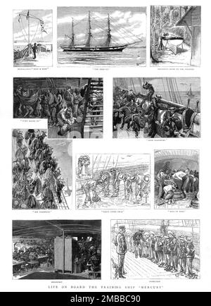 ''la vie à bord du navire d'entraînement "Mercure" ', 1890. Dans « The Graphic. Un journal hebdomadaire illustré », volume 42. Juillet à décembre 1890. Banque D'Images