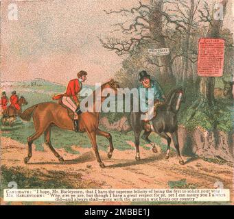 ''les photos de sport à l'ancienne, et la route vers les jours passés; l'anecdote de sport--la chasse au renard contre la politique', 1890. Dans « The Graphic. Un journal hebdomadaire illustré », volume 42. Juillet à décembre 1890. Banque D'Images