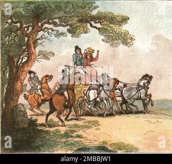 ''les photos de sport à l'ancienne, et la route des jours passés; les vicissitudes de la route - 1787--le Highwayman--Lord Barrymore arrêté', 1890. Dans « The Graphic. Un journal hebdomadaire illustré », volume 42. Juillet à décembre 1890. Banque D'Images